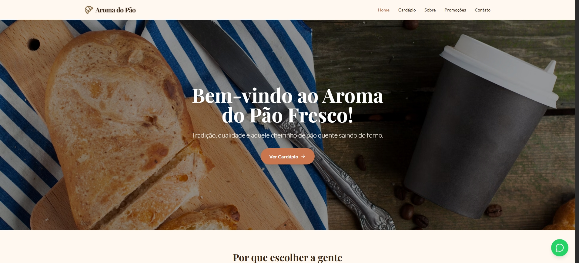 Página de localização Delícias da Casa